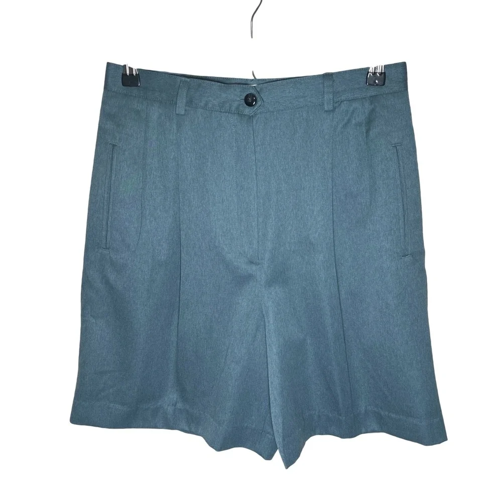 Haley Pleated Bermuda Shorts Women's‎ Size 10 Blue Super Soft High Rise Vintage